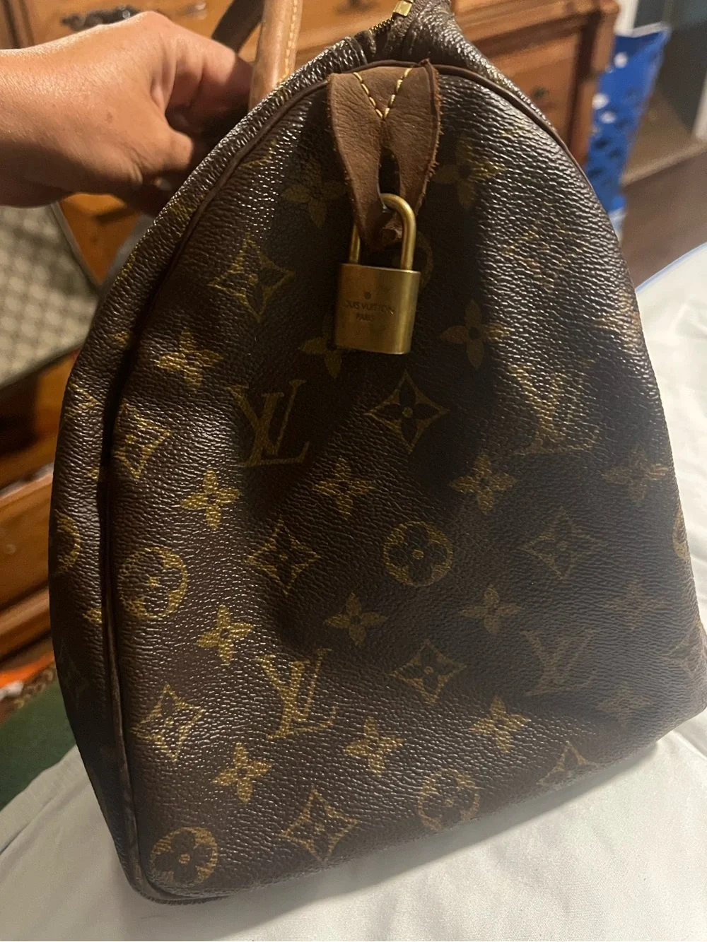 Authentic LOUIS VUITTON Speedy 35 Monogram Boston Hand Bag Purse